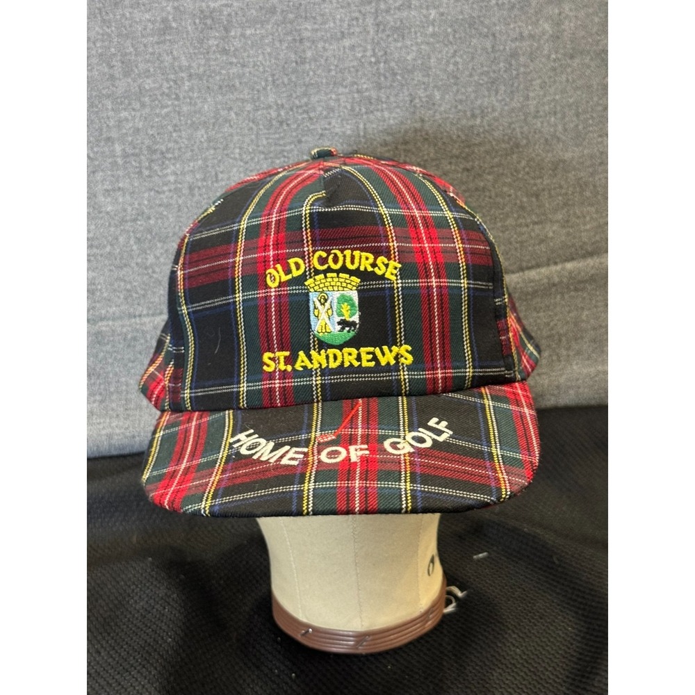 Old Course St. Andrews Home of Golf‎ Plaid Baseball Strapback Hat Cap Scotland